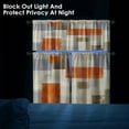 thumbnail image 6 of Orange Kitchen Window Curtains Valance and Tier Set 36 Inch, Grey Beige Contemporary Rod Pocket Short Tier Curtain, Abstract Art Small Cafe Drapes for Kitchen Decor, 6 of 6