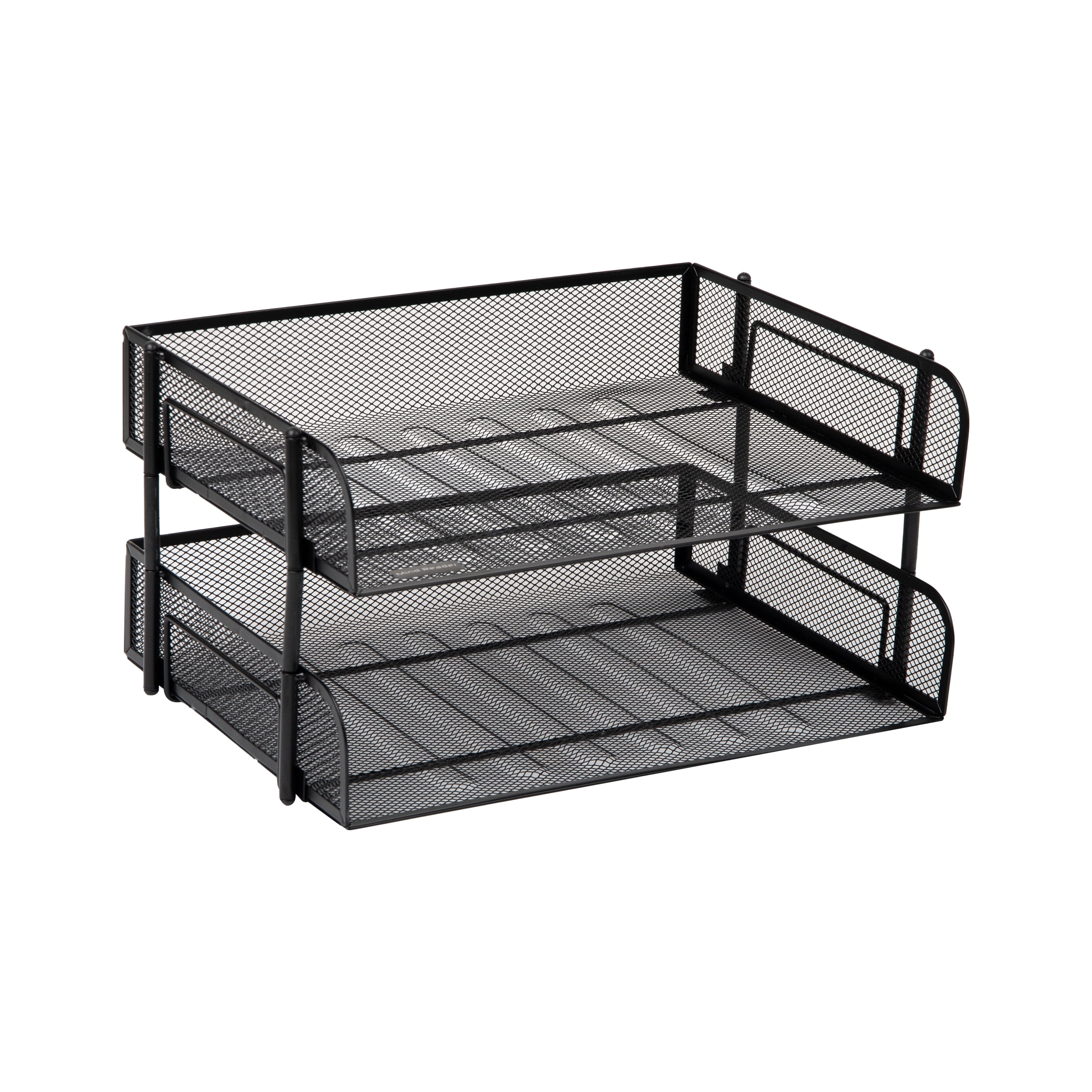 Mind Reader 2-Pack Stackable Metal Mesh File Holder Trays, Document Holder, Desktop File Organizer, Black