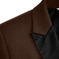 thumbnail image 6 of LMOIPLI Men's Double Breasted Tuxedo Suit Satin Peak Lapel Two Piece Blazer And Trouser Set Formal Outerwear For Wedding Guest Galas Evening Banquets & Prom Events Coffee XL, 6 of 7