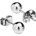 thumbnail image 2 of Nmkwnr 6 Pairs 316L Stainless Steel Round Ball Studs Earrings Lightweight Ball Studs Earrings Set for Women Men, Silver, 4mm, 2 of 7