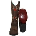 thumbnail image 4 of The Western Shops Women’s Western Cowboy Boots, Square Toe Cowgirl Brown Leather Boots, 4 of 4