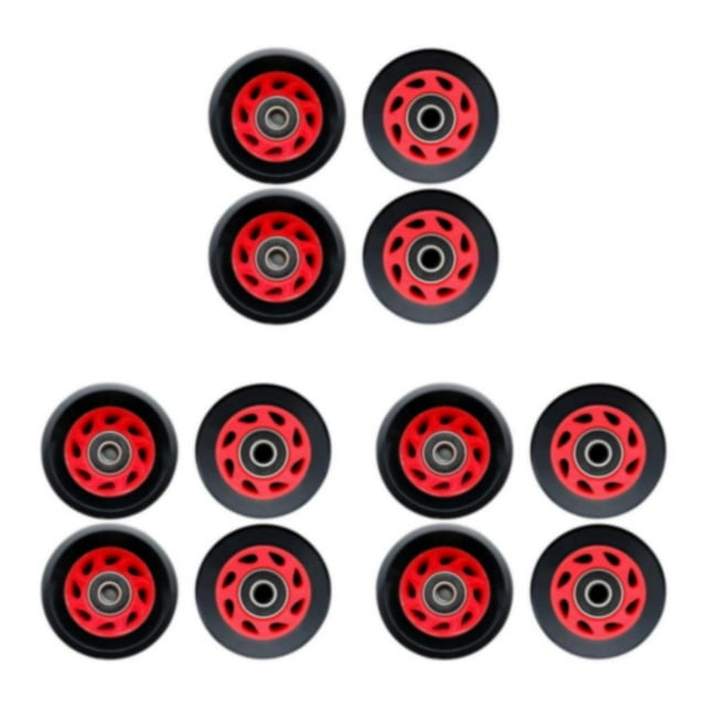 Decodeary Roue de Patin en Ligne en PU Résistante à l'Usure 58 mm Roues de Remplacement 82A Noir+rouge 58x58x32 mm Ensemble de 3
