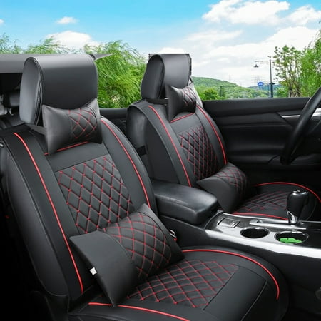 7pcs Set Universal Car Seat Cushion Covers Front Rear 5 Seat Pad