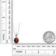 thumbnail image 2 of Gem Stone King 3.70 Ct Oval Red Garnet Blue Created Sapphire 925 Sterling Silver Pendant, 2 of 4