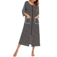 thumbnail image 2 of Chemise de Nuit Rayée, Chemise de Nuit Rayée pour Femmes Élégante à Fermeture Éclair Vêtements de Nuit Rayés Chemise de Nuit pour Femmes Clarté Remarquable, 2 of 6