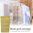 thumbnail image 4 of Hanging Closet Organizer 2-Sided Mesh Pockets Wardrobe Storage Bag Pouch for Underwear Bra Socks  30 Grid  Red, 4 of 8