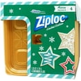 thumbnail image 2 of Holiday Storage Containers, Ziploc Square Plastic Containers with Lids, Medium, 2 Packs (4 Count Each Pack), Limited Edition Gold Color, 2 of 5