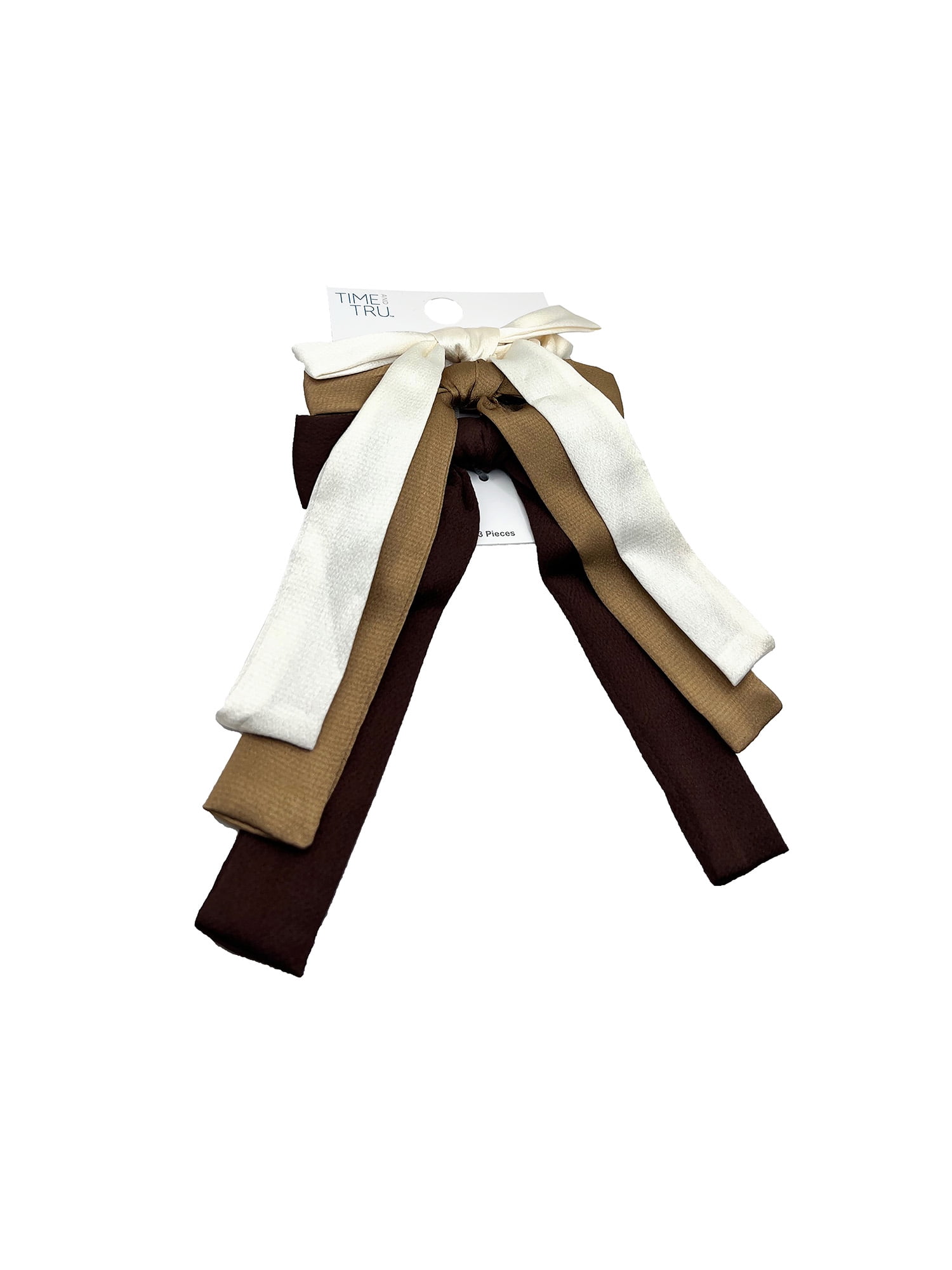 Time and Tru Women's Long Bow Ties, Tan