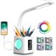 thumbnail image 1 of Eye-Caring LED Desk Lamp USB Port with Pen Holder/Time/Calendar Display 3 Levels Dimmable10W, 1 of 5