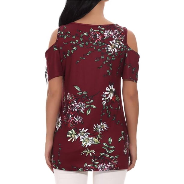 Camisetas de verano para mujer Túnica de manga corta con tiras y hombros descubiertos Fridja nalpqowj5590