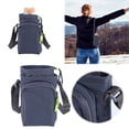 thumbnail image 2 of Water Bottle Holder with Strap Adjustable Strap Crossbody Water Bottle Bag with Front Pocket Drawstring Water Bottle Carrier for Hiking Camping (Grey), 2 of 13