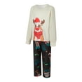 thumbnail image 3 of Elippeo Family Leisure Clothes Set Christmas Reindeer Print Long Sleeve Tops + Pants/ Romper Loungewear Set, 3 of 10