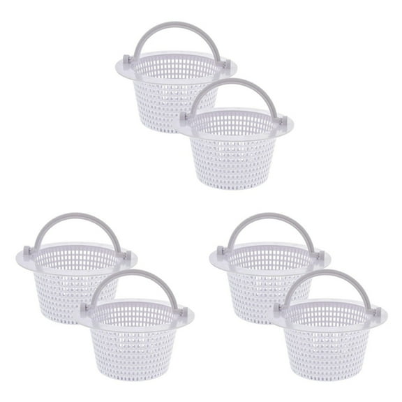 Swimming Pool Skimmer Replacement Basket with Handle, 6 Pack - Above Ground Pool Thru-Wall Skimmer Baskets