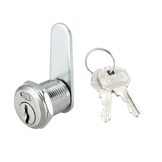 Unique Bargains Cam Lock 20mm Cylinder Length 48mm Flat Cam Cabinet Locks, Keyed Different