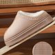 thumbnail image 3 of Zapatillas de casa mullidas de fondo grueso para mujer, zapatos de algodón informales antideslizantes, suela suave, felpa cálida, Punta cerrada, Invierno, 3 of 5
