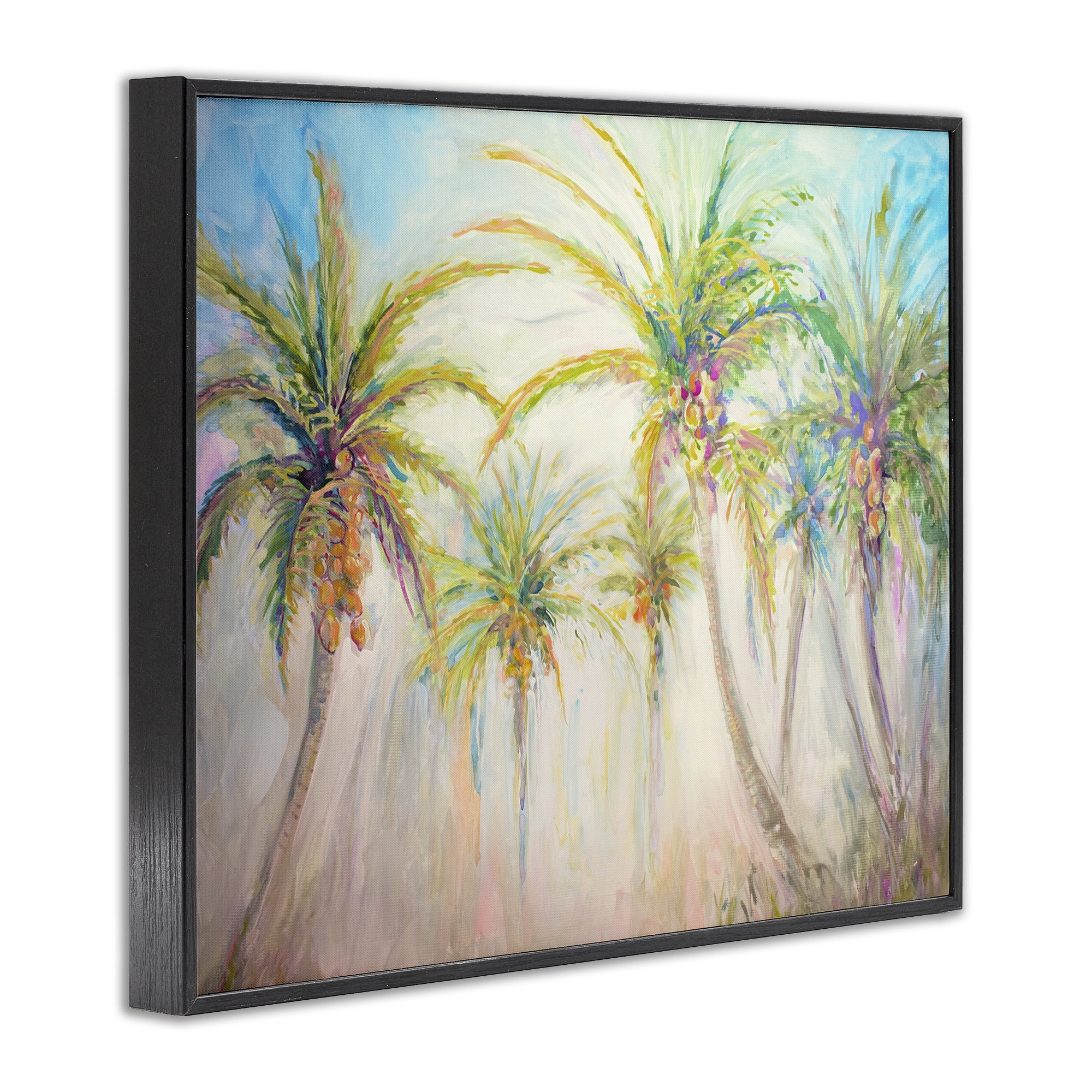 Stupell Industries Swaying Palms Abstract Botanical & Floral Painting Black Framed Art Print Wall Art, 14 x 11