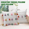 thumbnail image 4 of Reading Pillow 20X20 In, White Decorative Pillow, Pom Pom, Boho Pillow, Throw PillowwithInsert, Accent Pillow, Pillow Decor, Bedding Furnishings, 1 Pc, 4 of 5