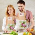 thumbnail image 3 of Pioneer Flower Floral Print Pattern Apron-Garden Aprons for Women with Pockets-Cotton Linen Waterproof Kitchen Cooking Gardening Aprons Adjustable for Kitchen,Cooking,BBQ and Salon 33x27 Inch, 3 of 7