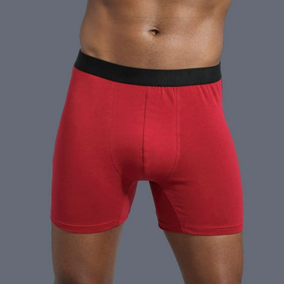 Miluxas Clearance Pants for Men Men's boxer Cotton Briefs Sexy Underwear Shorts Red 10(XL)