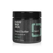 Every Man Jack Beard Butter- Subtle Sea Salt Fragrance - Hydrates and Styles Dry Beards While Relieving Itch - Naturally Derived with Shea Butter and Coconut Oil - 4-oz
