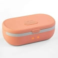 Salmon Color Self Heating and Cleaning Lunchbox with UV Light, Lunch
