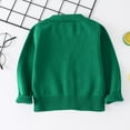 thumbnail image 3 of Kids Cardigan Girls Boys Long Sleeve Solid Color Knitwear Sweatshirt Children Jersey School Uniform Cardigan V Neck Button up Sweater Outerwear 2-10 Years, 3 of 5
