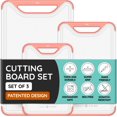 thumbnail image 1 of Cutting Boards for Kitchen - Plastic Cutting Board Set of 3, Dishwasher Safe Cutti0ng Boards with Juice Grooves, Thick Chopping Boards for Meat, Veggies, Fruits, Easy Grip Handle, Non-Slip Pink, 1 of 8