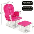 thumbnail image 3 of Gymax Glider & Ottoman Cushion Set Wood Baby Nursery Rocking Chair Pink, 3 of 7