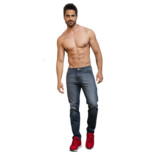 Jeans Para Hombre Slim Fit Lisos Casuales Cómodos Stone azul 32