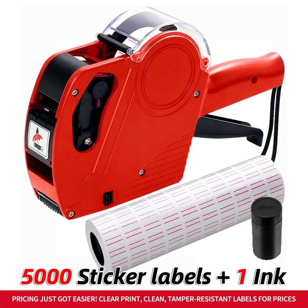 10 Rolls 6000pcs White Price Tag Sticker Gun Labels Refill For MX 5500 w/ 1 ink 