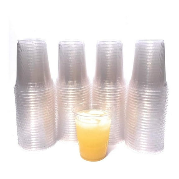 Compostable Disposable Plastic Cups, 12 oz, Clear, 100 Count