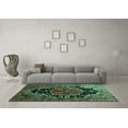 thumbnail image 3 of Ahgly Company Machine Washable Indoor Rectangle Persian Turquoise Blue Traditional Area Rugs, 4' x 6', 3 of 4