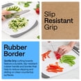 thumbnail image 4 of GORILLA GRIP Oversized 100% BPA Free Reversible Kitchen Cutting Board Set of 3, Juice Grooves, Dishwasher Safe, Gray, 4 of 10