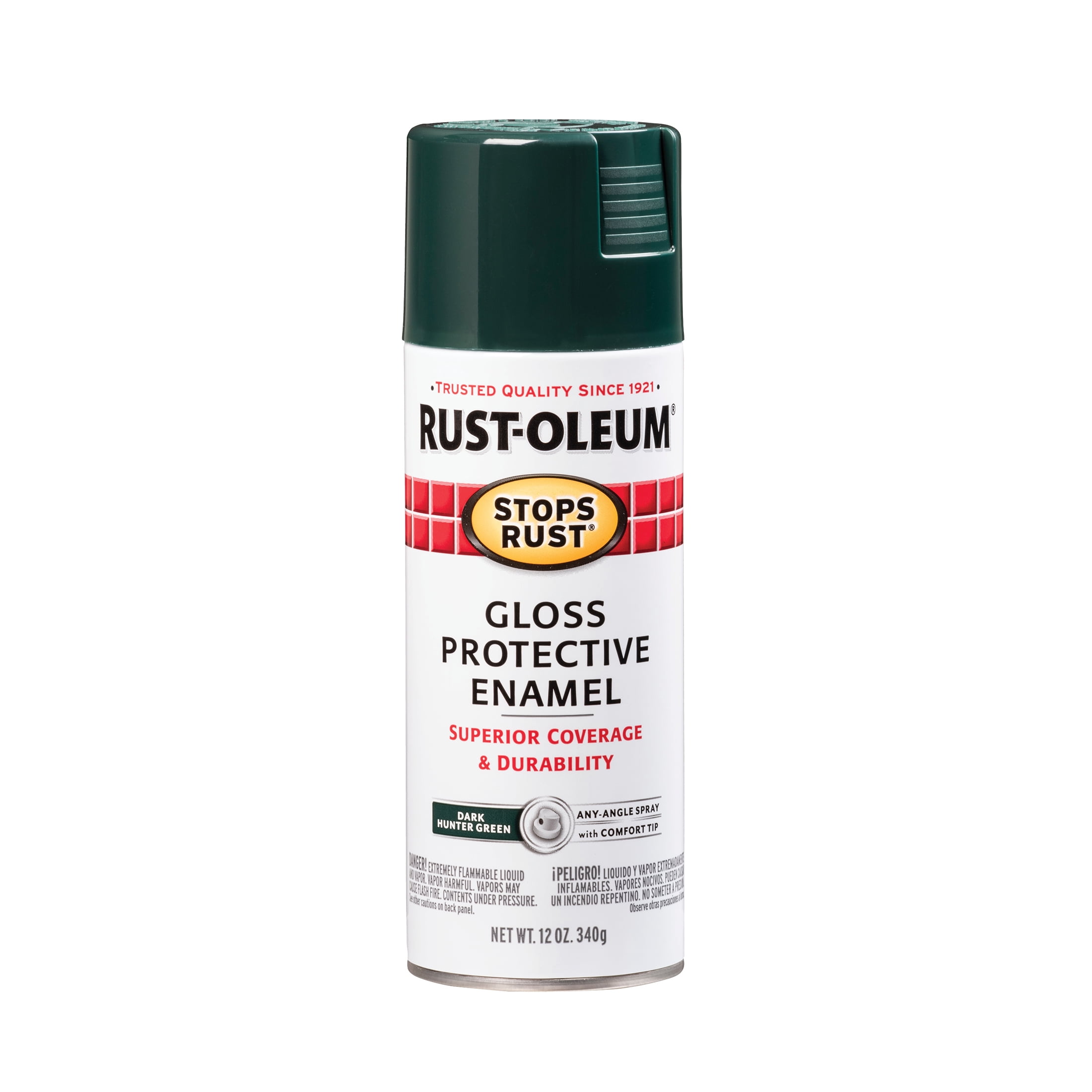 (2 pack) Dark Hunter Green, Rust-Oleum Stops Rust Gloss Protective Enamel Spray Paint, 12 oz, 6 Pack