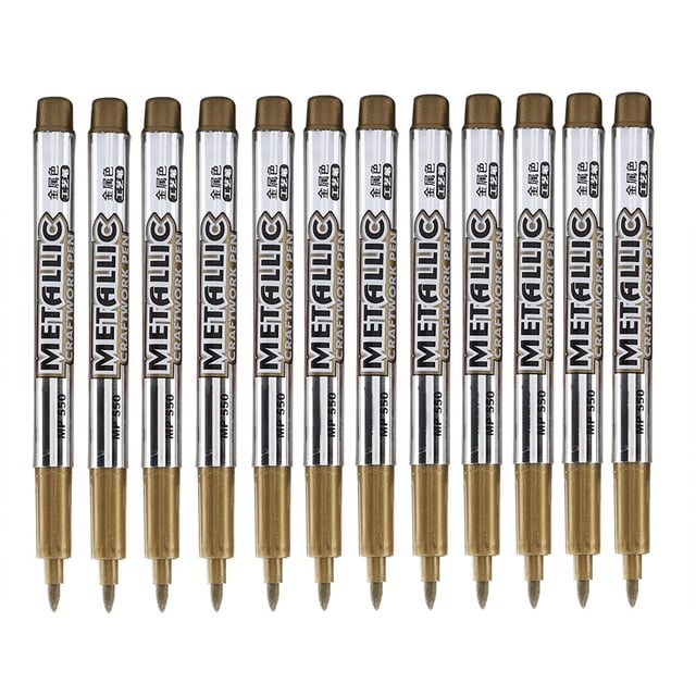 Permanent Marker, 12Pcs Comfortable Marking Pen, High-Density Fiber Tips For Wood Plastic Paper Textiles