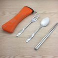 thumbnail image 3 of Cubiertos de Camping Cubiertos de Acero Inoxidable [Palillos, Tenedor, Cuchara] con Bolsa de Neopreno Ideales para Viajar y Acampar (Juego de 3), Fontainebleau, 3 of 5