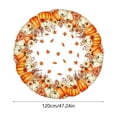 thumbnail image 3 of Fall Sunflower Round Tablecloth, Burnt Orange Pumpkin Thanksgiving Waterproof Table Cover for Kitchen Picnic Party Home Decor 47 In C, 3 of 6