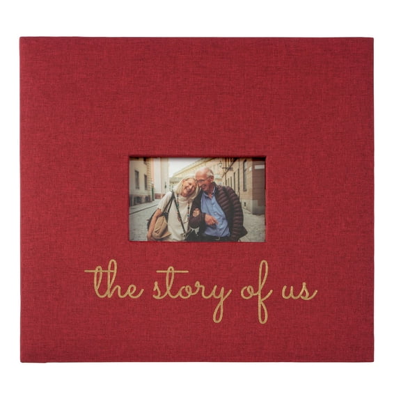 Recollections Scrapbook Album, "The Story of Us" Linen Post Bound, Red, 12" x 12", 10 Sheets, 1-Pack