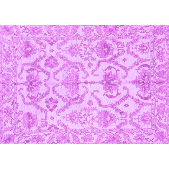 Ahgly Company Indoor Rectangle Abstract Purple Modern Area Rugs, 6' x 9'
