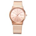 thumbnail image 1 of Reloj de pulsera femenino con correa de silicona y esfera de aleación redonda de moda (oro rosa), 1 of 5