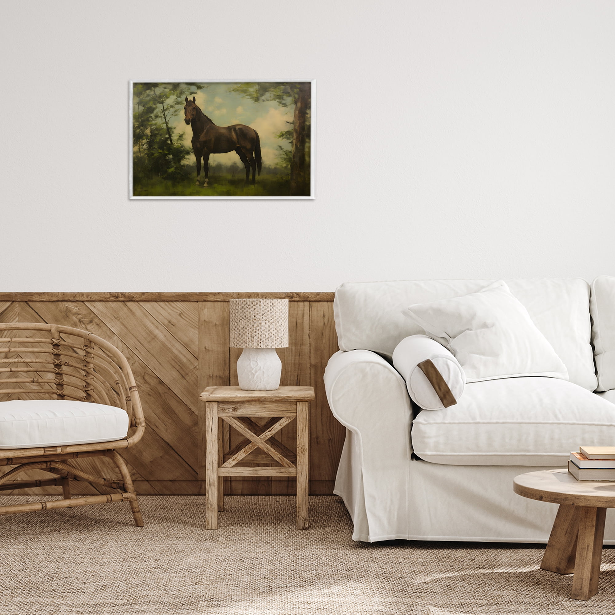 Stupell Industries Forest Horse Portrait White Framed Giclee Art, design by Petal Prints Design
