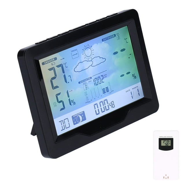 Termómetro inalámbrico Bling Bling Reloj meteorológico Pantalla a Color Construcción robusta