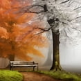 thumbnail image 6 of WYYP Autumn Leaves Round Tablecloth Outdoor Fitted Waterproof 100% Polyester Fiber White, 6 of 8