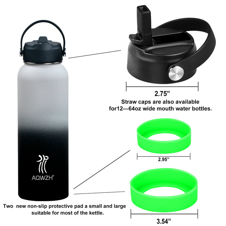 AQwzh 40 oz Green Stainless Steel Water Bottle with Wide mouth, Straw, and  Lid 
