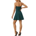 thumbnail image 3 of INSPIRE CHIC Robe pour Femme Fermeture Éclair Apparente devant Sans Bretelles Bal Mini Ligne A Robe Tube TP Vert Lac, 3 of 6
