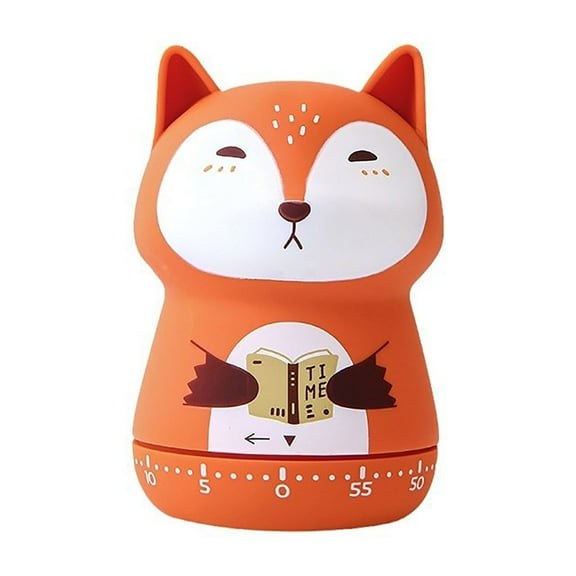 Starlight Cute Animal Kitchen Timer, 2.3x3.5 Inch Mechanical Timer, for Students' Time Management and Cooking Timing, Fox