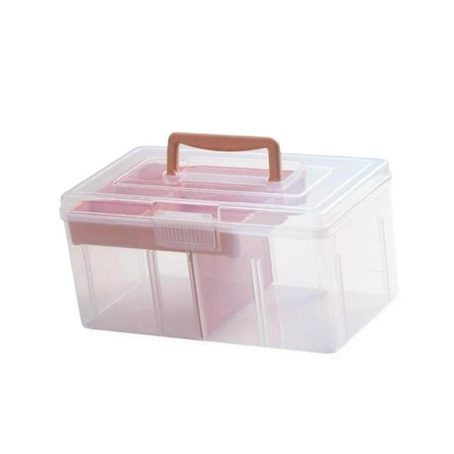 Contenedor de Almacenamiento de Azulejos 29x16x14.5cm Portátil Multiusos con Compartimentos para Rosa