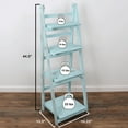 thumbnail image 4 of Milltown Merchants Distressed Ladder Shelf - Rustic Leaning Bookshelf - Turquoise, 4 of 6
