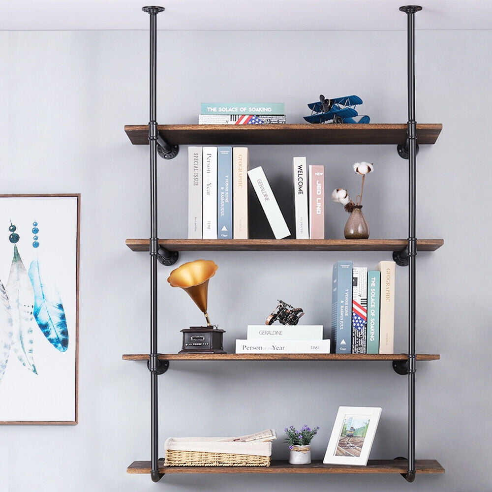 Industrial Retro Wall Mount Iron Pipe Shelf Hung Bracket DIY Storage