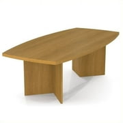 Bestar Meeting Solutions 8' Boat Shaped Light Board Top Conference Table in Cappuccino Cherry